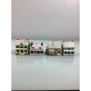 Vintage Reed & Barton Yarmouth Maine ornaments Houses lot of 4 *